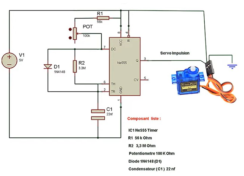 Piloter un servomoteur avec un NE555
